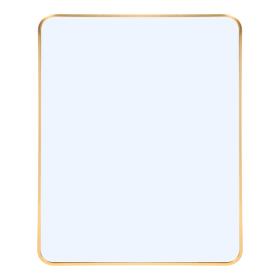 ESPEJO PARA BAÑO DE PARED RECTANGULAR CON MARCO DE ALUMINIO DORADO 56 X 75 CM
