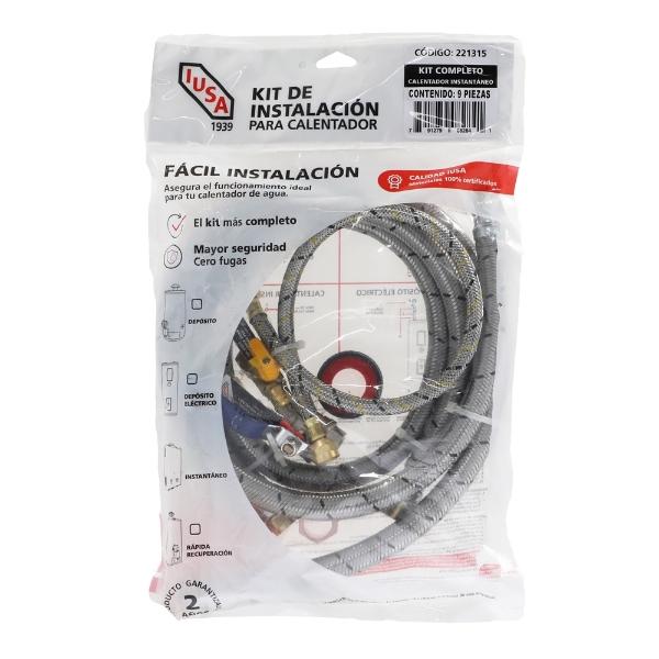 KIT DE INSTALACIÓN PARA CALENTADOR INSTANTÁNEO 9 PIEZAS IUSA