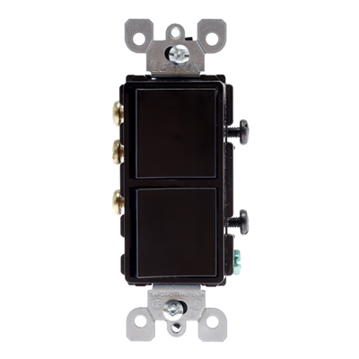 INTERRUPTOR DOBLE NEGRO LEVITON