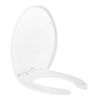 ASIENTO PARA BAÑO ALARGADO POLIPROPILENO BLANCO CIERRE LENTO ANTIBACTERIAL