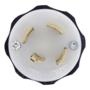 CLAVIJA CON SEGURO DE GIRO 4 POLOS NEGRO LEVITON
