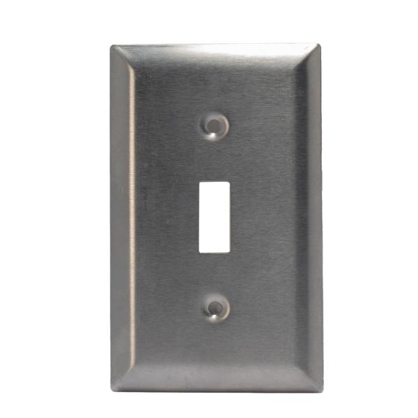 PLACA PARA CONTACTO DECORATIVA SENCILLA DE ACERO INOXIDABLE COLOR PLATA