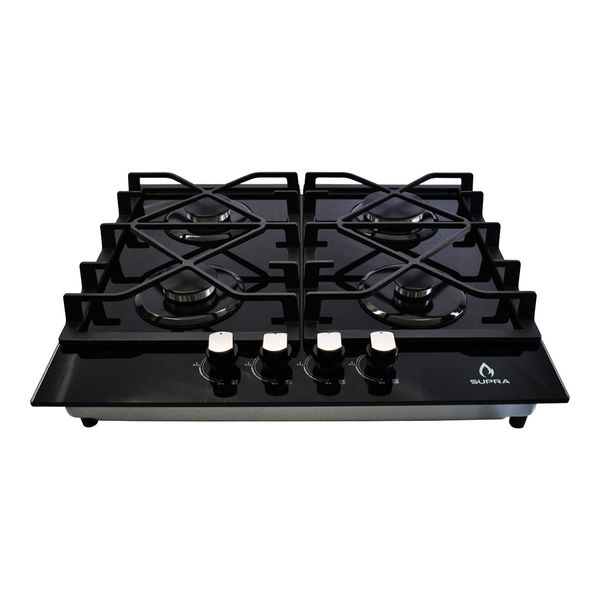 PARRILLA GAS LP Y NATURAL 60 CM CRISTAL TEMPLADO NEGRO