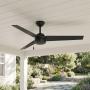VENTILADOR DE TECHO CASSIUS 52" MODERNO INTERIOR / EXTERIOR NEGRO