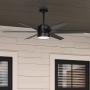 VENTILADOR DE TECHO SOLARIA 60" MODERNO PARA EXTERIOR CON LED INTEGRADO NEGRO