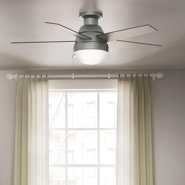 VENTILADOR DE TECHO ANSLEE 46" MODERNO PARA INTERIOR PARA FOCO PLATA