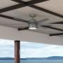 VENTILADOR DE TECHO SOLARIA 60" MODERNO PARA EXTERIOR CON LED INTEGRADO PLATA