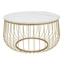 MESA CENTRO DECORATIVA MDF Y METAL 60 X 37 CM BLANCO