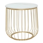 MESA LATERAL AUXILIAR MDF Y METAL 39 X 39 X 42 CM BLANCO