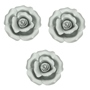 SET DE FLORES PARA PARED PLATEADO / DORADO 3 PIEZAS