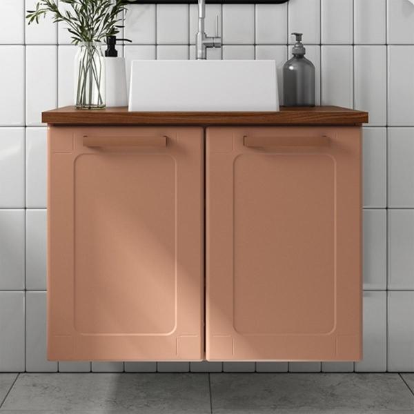 MUEBLE PARA BAÑO FLOTANTE CONCORD 28" TERRACOTA ACERO CON LAVABO