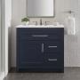 MUEBLE PARA BAÑO DE PISO CLADY 36" AZUL MDF TERMOFORMADO CON LAVABO SUPERFICIE SÓLIDA SILVER ASH