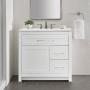 MUEBLE PARA BAÑO DE PISO CLADY 36" BLANCO TERMOFORMADO CON LAVABO SUPERFICIE SÓLIDA SILVER ASH