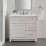 MUEBLE PARA BAÑO DE PISO CLADY 36" GRIS HUMO TERMOFORMADO CON LAVABO SUPERFICIE SÓLIDA SILVER ASH