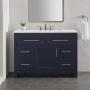 MUEBLE DE BAÑO DE PISO CLADY 48" AZUL MARINO TERMOFORMADO CON LAVABO SUPERFICIE SÓLIDA SILVER ASH