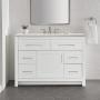 MUEBLE DE BAÑO DE PISO CLADY 48" BLANCO TERMOFORMADO CON LAVABO SUPERFICIE SÓLIDA SILVER ASH