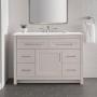 MUEBLE DE BAÑO DE PISO CLADY 48" GRIS HUMO TERMOFORMADO CON LAVABO SUPERFICIE SÓLIDA SILVER ASH