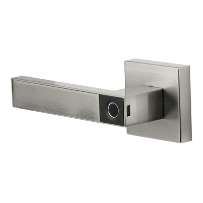 MANIJA PARA PUERTA REVERSIBLE NÍQUEL SATINADO BIOMÉTRICA RESIDENCIAL Y COMERCIAL