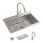 TARJA 1 TINA ACERO INOXIDABLE SOBREPONER 83.82 X 55.88 CM KIT TODO EN UNO