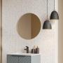 ESPEJO PARA BAÑO DE PARED CIRCULAR VIDRIO ESMERILADO 60 CM DISEÑO MODERNO