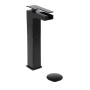 LLAVE PARA LAVABO MONOMANDO NEGRO MATE CON MONTAJE RAPIDO Y DESAGÜE EMERGENTE