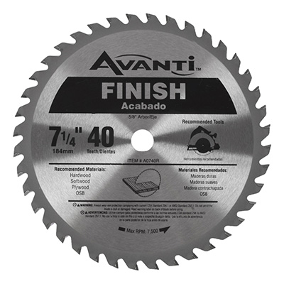 DISCO DE CORTE PARA MADERA SIERRA CIRCULAR 7 1/4" 40 DIENTES