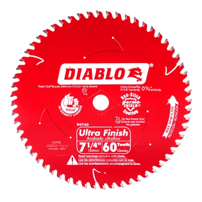 DISCO DE CORTE MELAMINA PARA SIERRA CIRCULAR 7 1/4" 60 DIENTES