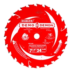 DISCO SIERRA DEMON PARA CORTAR MADERA CON CLAVOS 7 1/4" 24 DIENTES