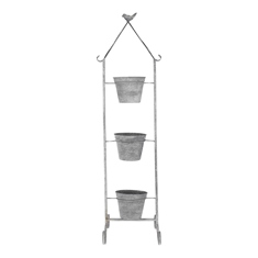 MACETERO ZOE DECORATIVO DE METAL GRIS