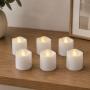 SET 6 VELAS NAVIDEÑAS LED BLANCAS 4.3 X 3.9 CM