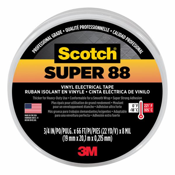 CINTA AISLANTE ELÉCTRICA DE VINIL NEGRA PARA EMPALMES Y PROTECCIÓN DE CABLES 1.9 CM X 20.1 M
