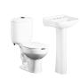 PAQUETE SANITARIO REDONDO 3 Y 4.8 L CON LAVABO Y PEDESTAL BLANCO AHORRADOR
