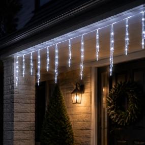 LUCES NAVIDEÑAS 16 ESTALACTITAS LED BLANCO FRÍO 6.1 M 18 LUCES