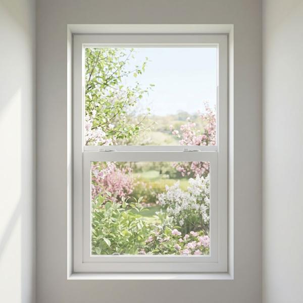 VENTANA GUILLOTINA PVC 60 X 90 CM APERTURA VERTICAL BLANCO