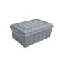 CAJA ORGANIZADORA SÓLIDA 13 L PLÁSTICO TAPA GRIS CON CIERRE A PRESION