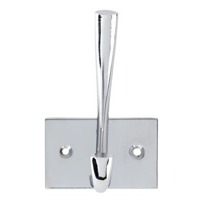 PERCHERO DE 1 GANCHO DOBLE PARA BAÑO DE METAL PLATA