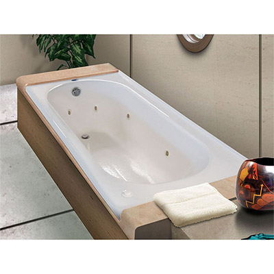 TINA DE BAÑO FUJI EMPOTRABLE 160 L RECTANGULAR CON HIDROMASAJE
