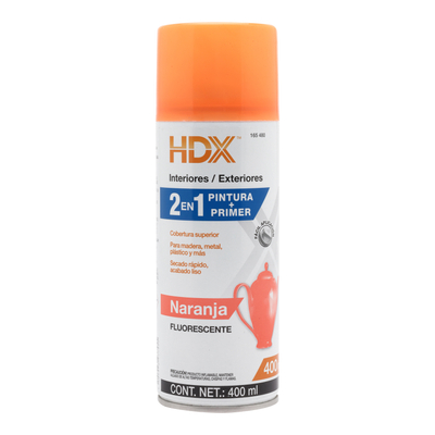 PINTURA EN AEROSOL NARANJA FLUORESCENTE BRILLANTE PARA METAL MADERA Y PLÁSTICO SECADO RÁPIDO