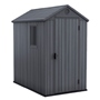 COBERTIZO DE ALMACENAMIENTO PARA EXTERIOR VERTICAL RESINA 126 X 184 X 205 CM GRIS CON VENTANA