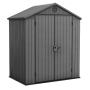 COBERTIZO DE ALMACENAMIENTO PARA EXTERIOR VERTICAL RESINA 190 X 122 X 221 CM GRIS
