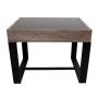 MESA LATERAL AUXILIAR DELHI MELAMINA Y VIDRIO 50 X 50 X 50 CM HUMO