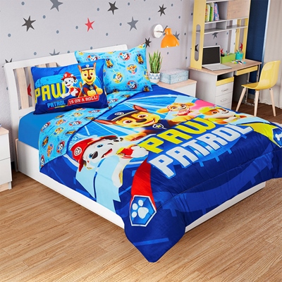 SET EDREDÓN PAW PATROL MATRIMONIAL AZUL 3 PIEZAS
