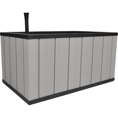 MACETA JARDINERA DE PLÁSTICO RECTANGULAR EXTRA GRANDE GRIS 99 CM PARA INTERIOR Y EXTERIOR