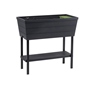 MACETA DE PLÁSTICO RECTANGULAR EXTRA GRANDE CAFÉ TIPO MADERA 82 CM PARA HUERTO