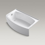 TINA DE BAÑO EXPANSE EMPOTRABLE 210.5 L OVALADA SIN HIDROMASAJE DESAGÜE IZQUIERDO