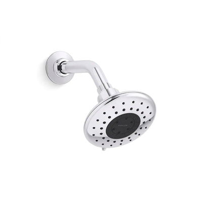 REGADERA FIJA CIRCULAR METAL CROMO PULIDO 6 FUNCIONES AHORRO DE AGUA