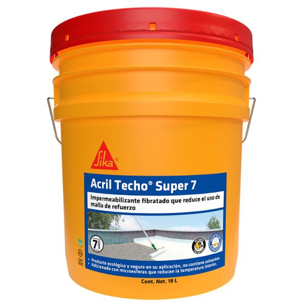 IMPERMEABILIZANTE ACRILICO TECHO SUPER 7 AÑOS AISLANTE TERMICO BLANCO 18 L