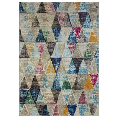 TAPETE PARA SALA POLIPROPILENO 160 X 230 CM MULTICOLOR GEOMÉTRICO FÁCIL CUIDADO