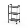 CARRITO DE ALMACENAJE ACERO 76 X 40 X 27 CM NEGRO CON RUEDAS
