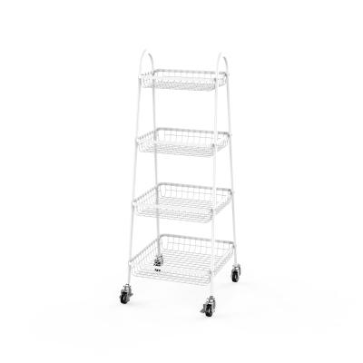 CANASTA ORGANIZADORA ACERO 4 NIVELES 38.5 X 40.7 X 105 CM BLANCO